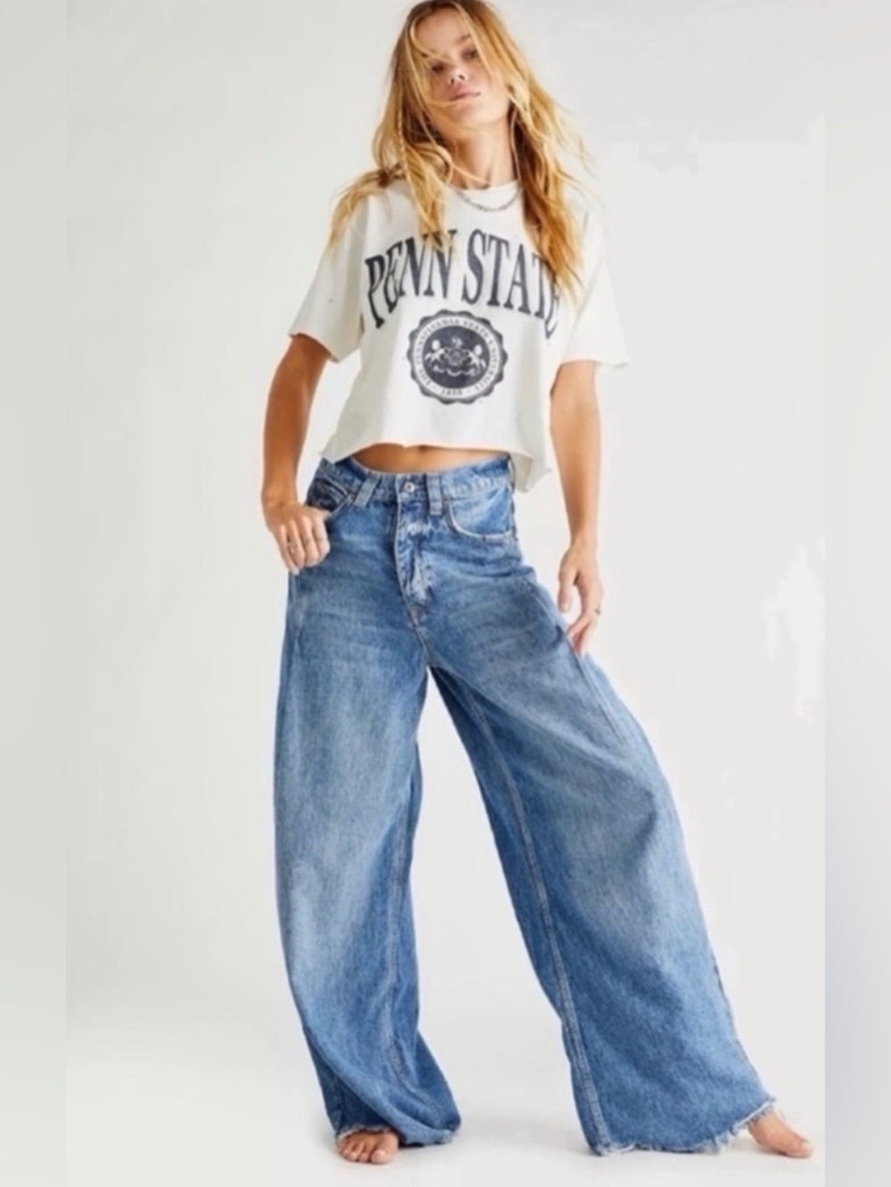 We The Free OLD WEST Slouchy High Rise Wide Leg Jeans• size 33🔥